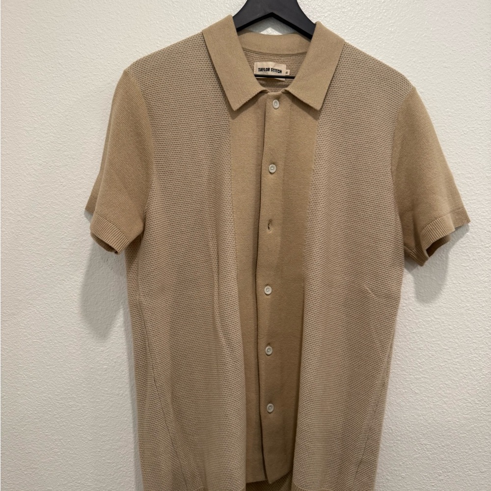 Taylor Stitch Men's Beige Short Sleeve Shirt